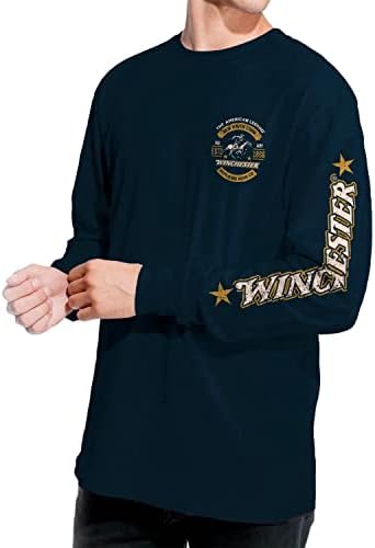 Winchester Resmi Amerikan Binici Binici Baskılı Uzun Kollu Pamuklu erkek t-shirtü, Kadınlar, Unisex