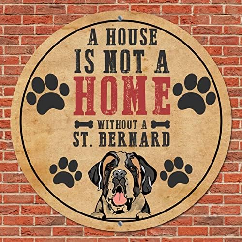 Komik Yuvarlak Köpek Metal İşareti Plak Bir Ev Köpeksiz Bir Ev Değildir Klasik Çelenk İşareti Evcil Köpek hoş geldin