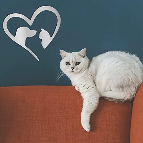 Pet Kediler ve Köpekler Aşk Çelik Logo Metal İç Duvar Dekorasyon Taşlar ve Kristaller Süslemeleri