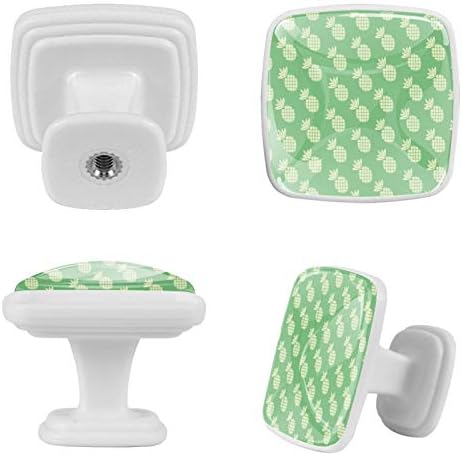 Idealıy Yaz Ananas Desen Yeşil Arka Plan Kapı Çekmece çekme kolu mobilya dekorasyonu için Mutfak Dolabı Tuvalet Masası
