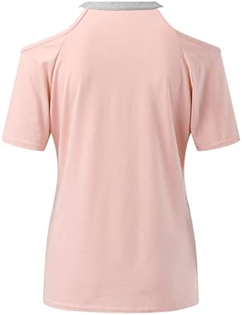 Bayan T-Shirt Bluzlar V Boyun Kısa Kollu Kapalı Omuz Üstleri Rahat Ayçiçeği Baskı Gömlek