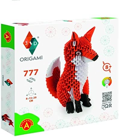 Origami 3D 501843 - 3D Origami Fox - Patentli Bileşenlere ve Kolay Anlaşılır Yapım Talimatlarına Sahip Güzel 3D Kağıt