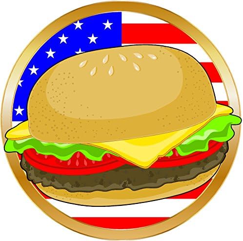 Oval ABD Çizburger 4x4 inç Sticker Çıkartma kalıp Kesim Vinil Yapımı ve ABD'de Sevk