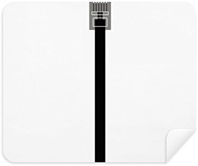 Siyah İnternet Kablosu USB Fiş Desen Temizleme Bezi Ekran Temizleyici 2 adet Süet Kumaş