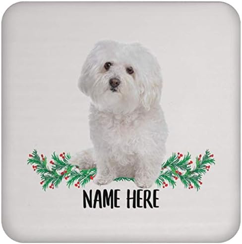 Komik Bolognese Köpek Beyaz Kişiselleştirilmiş Adı Anne için Hediye Noel 2023 Hediyeler Bardak İçecekler için