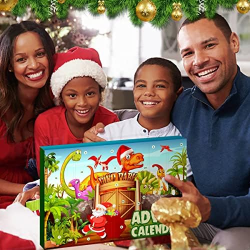 Çocuk için Hareketli Dinozor Varış Takvimi 2022 Noel, Oyun Haritalı 24 Dinozor Figürü Oyun Seti Noel Tatiline Geri