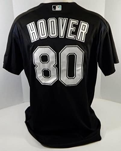 2003-06 Florida Marlins Paul Hoover 80 Oyun Kullanılmış Siyah Forma BP ST XL 068 - Oyun Kullanılmış MLB Formaları
