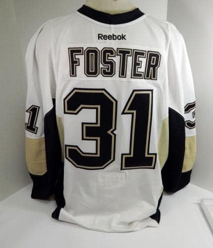 2015-16 Pittsburgh Penguins Brian Foster 31 Oyunu Yayınlandı Beyaz Forma 58 DP30817 - Oyun Kullanılmış NHL Formaları