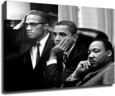 Barack Obama Martin Luther King Jr ve Malcolm X duvar sanat posterleri Tuval Boyama Baskı Duvar Sanatı Modern Sınıf