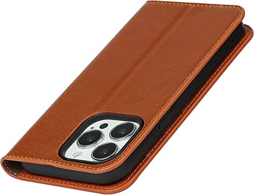WIKUNA iphone için kılıf 13, hakiki deri cüzdan Kılıf ile kart tutucu Manyetik Kapak Kamera Koruma Kitap Tarzı Flip