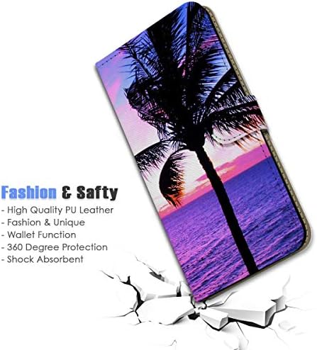 ıphone Xs için MAX, Tasarlanmış cüzdan kılıf telefon kılıfı Kapak, A21747 Tropikal Palmiye Ağacı Plaj 21747