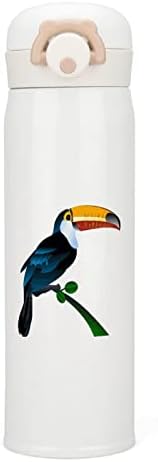 Sevimli Toucan Kuş Yalıtım Su Şişesi Paslanmaz Çelik Vakum Yalıtımlı Spor Fincan Açık Seyahat Kamp için 350 ML