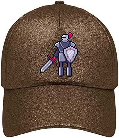 Beyzbol şapkaları Piksel Şövalye Baba Şapka Kızlar için Komik Şapkalar Ayarlanabilir Glitter Köpük Hediye için