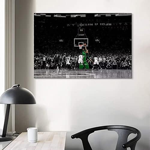 SXJART Jayson Tatum Basketbol Posterler 12x18 inç Çerçevesiz Duvar Dunk Posteri Erkek Yatak Odası Boyama Duvar Dekor