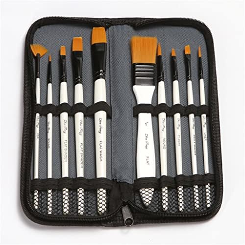 ZLXDP Boyama Fırçaları Bez çanta seti Profesyonel Sanat Çizim Ahşap Saplı Fırça Kalemler Kırtasiye (Renk: Siyah +