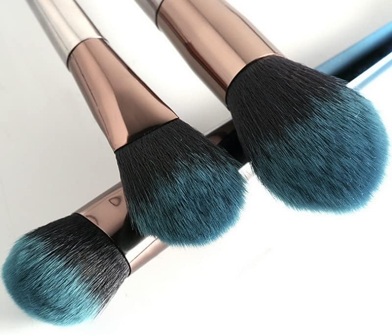 GANFANREN 7 Adet Eşkenar Dörtgen Kozmetik Fırça Seti Gri-Mavi Degrade Renk Makyaj Fırçalama Araçları Göz Farı Düz