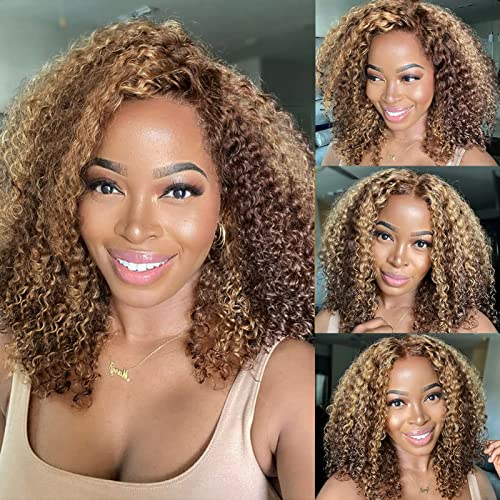 YMS Kinky Kıvırcık Peruk Siyah kadın peruk 180 % Yoğunluk Vurgulamak sarı insan saçı dantel ön peruk Tutkalsız Peruk