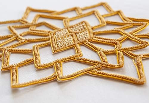 Altın El İşlemeli Külçe Aplikler Celtic Knot Altın Yama Yıldız Patlaması 6.5