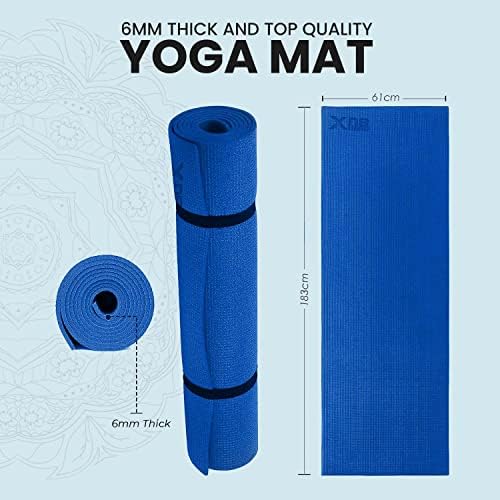 XN8 Yoga Matı 1/4 inç (6mm) Ekstra Kalın Yüksek Yoğunluklu Taşıma Askılı Çanta Kadınlar ve Erkekler için PVC Egzersiz
