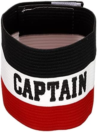 PATİKİL Kaptanın Kol Bandı, Futbol Takımı Antrenmanı için Elastik Kol Bandı, Siyah Beyaz Kırmızı