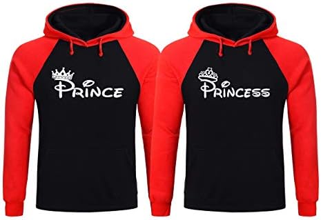 Prens ve Prenses Çiftler Hoodies-Kral Kraliçe Prens Prenses Hoodies-Kral Kraliçe Eşleşen Çift Gömlek