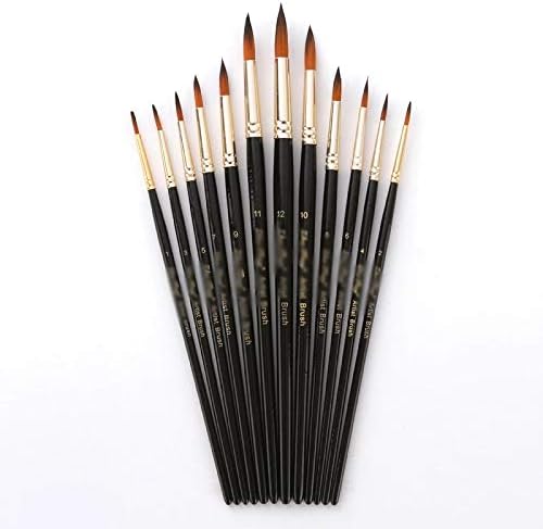 QJPAXL 24 adet Naylon Suluboya Boya Fırçaları Guaj Akrilik Boya Fırçası Kalem Sanat Malzemeleri