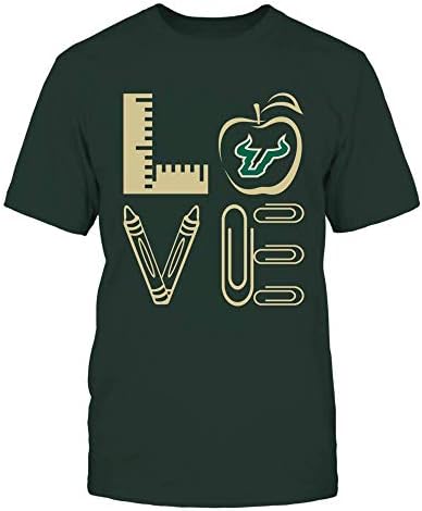 FanPrint Güney Florida Bulls T - Shirt-Yığılmış Aşk-Öğretmen Şeyler-If-Ic78-Ds83