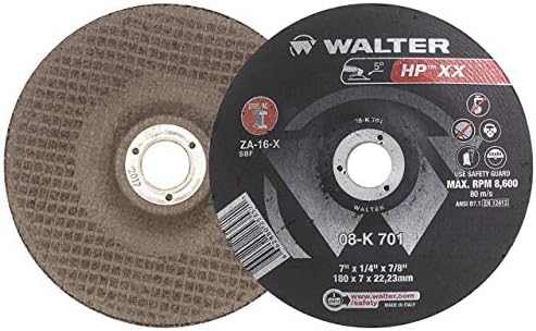 Walter 08K701 7x1/4x7 / 8 HP XX Yüksek Performanslı Taşlama Taşları Tip 28, 25 paket