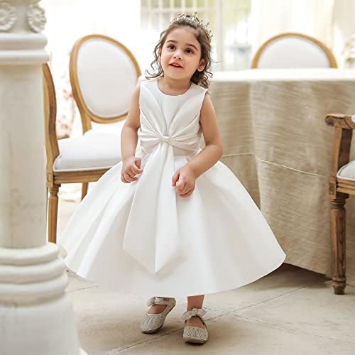 IDOPİP Çiçek Kız Ilmek Tutu Elbise Çocuklar ıçin Bebek Prenses Düğün Nedime Doğum Günü Partisi Pageant Vaftiz Elbiseler