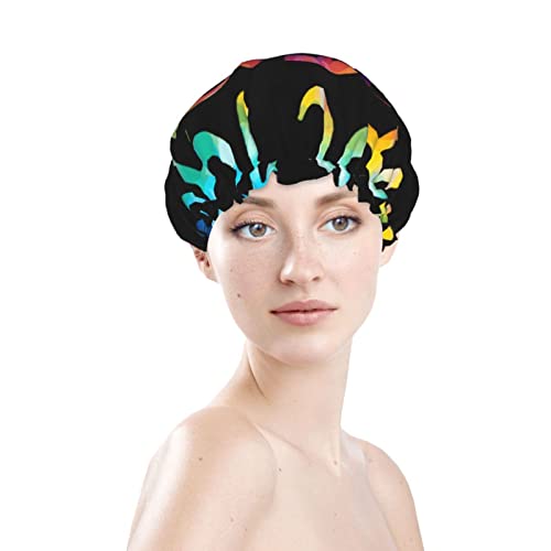 Kadınlar Kullanımlık Streç Hem Saç Şapka Pi Pi Matematik Çift Katmanlar Su Geçirmez Duş Başlığı banyo bonesi