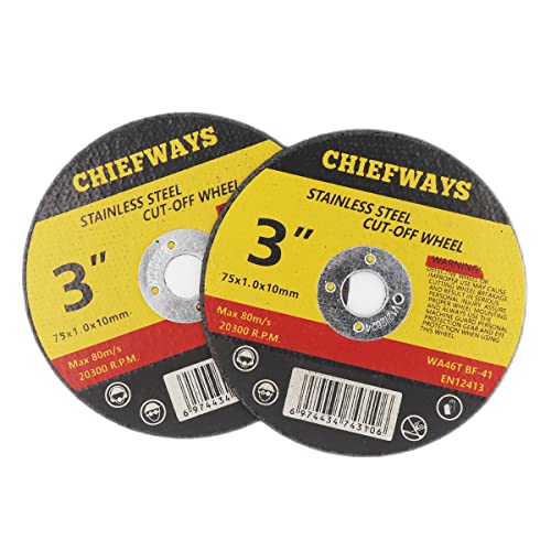 Chiefways 3 inç kesme diski, paslanmaz çelik ve Metal için süper performans, açı öğütücü için Ultra ince 75mm kesme