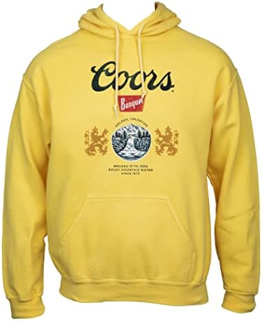 Coors Altın Ziyafet Bira Logosu Sarı Kapüşonlu Sweatshirt