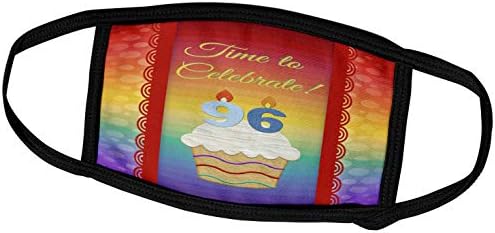 3dRose Beverly Turner Doğum Günü Davetiyesi Tasarımı-Cupcake, Sayı Mumları, Zaman, 96 Yaş Davetiyesini Kutlayın-Yüz