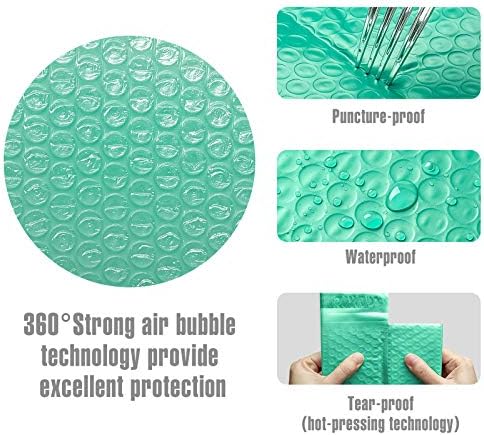 Lüks baloncuklu zarflar, 4x8 İnç 50 Paket Deniz Mavisi Baloncuklu Zarflar, Kendinden Yapışkanlı Yapıştırıcı, Su Geçirmezlik,