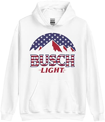 Demlemek şehir bira dişli Busch ışık yıldız ve çizgili amerikan bayrağı Hoodie
