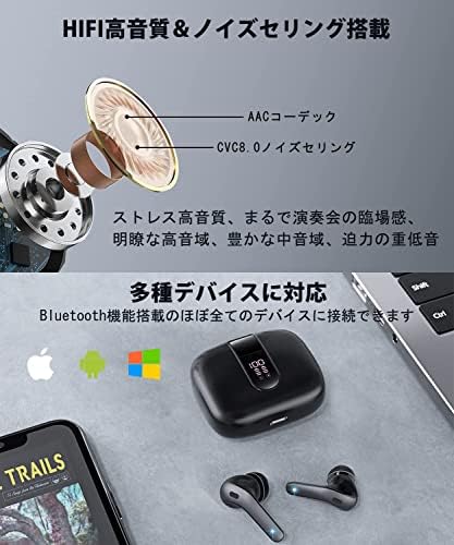 wasasulua kulaklık kablosuz kulaklık Bluetooth Kulaklıklar 40Hrs Çalma Süresi ile Kablosuz Şarj Durumda ve Çift LED
