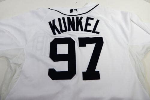 Detroit Tigers Jeff Kunkel 97 Oyun Kullanılmış Beyaz Forma 48 812 - Oyun Kullanılmış MLB Formaları