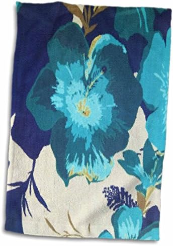 3dRose Florene Soyut Çiçekli-Ebegümeci Boyalı Mavi - Havlu (twl-27130-1)