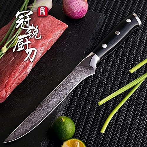 Mutfak Bıçağı Setleri, 4 Adet Mutfak Bıçağı Seti Japon VG10 Şam Çelik Mutfak Bıçakları Şef Kiritsuke Kemiksi Saplı