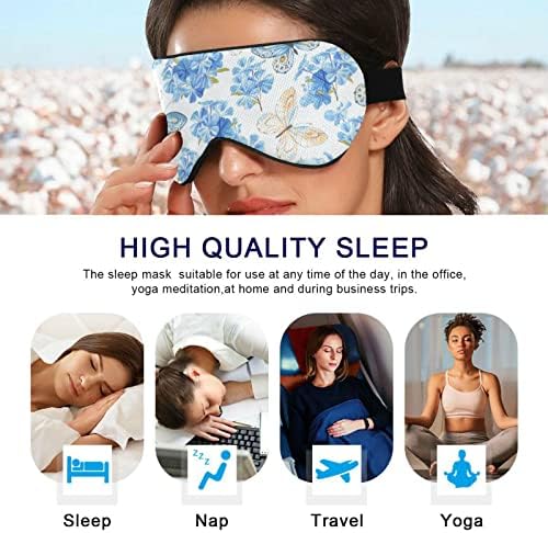 Kelebek Mavi Nefes Uyku Gözler Maske, Serin Duygu Göz Uyku Kapak için Yaz Dinlenme, elastik Konturlu Körü Körüne için