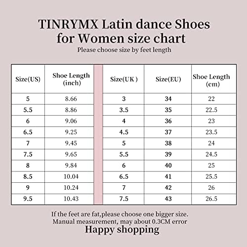 TİNRYMX Latin Dans Ayakkabıları Kadın Rhinestones Tango Salsa Performans Balo Salonu Parti Dans Ayakkabıları, Model-L432