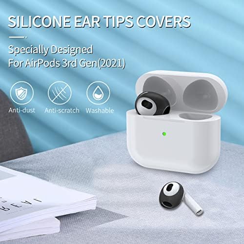 [6 Çift] AirPods için 3 Kulak Ucu Kapakları【 Şarj Çantasına Sığdır】, AİBEAMER Silikon Kaymaz/Toz Kulak Kapakları Apple