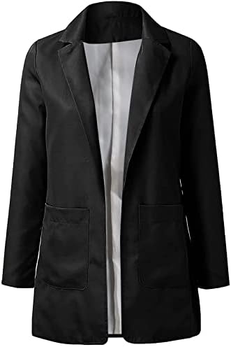Kadın Ceket Blazer İş Rahat İş Açık Ön Uzun Kollu Ofis Ceketler Blazer Hırka Takım Elbise Giyim