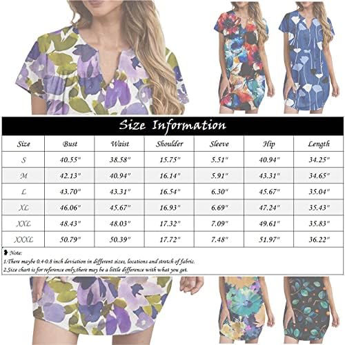 ADSSDQ 4th Temmuz Yaz Elbiseler Kadınlar için 2023 Moda Gevşek Düz Etek V Yaka Abd Bayrağı Baskı Kısa Kollu Plaj Elbise