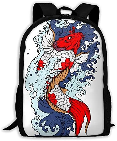 Satuen Büyük Kapasiteli Bookbag Sırt Çantası 17 İnç,sevimli Balık Yüzme Kişiselleştirilmiş Komik Seyahat Dizüstü Sırt