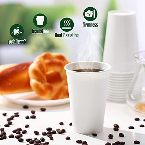 500 Paket Kağıt Bardaklar 12 OZ Kağıt Kahve Fincanları Tek Kullanımlık Kağıt içecek Bardakları Sıcak / Soğuk İçecek