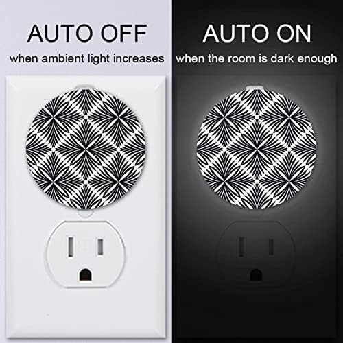2 Paket Plug-in Gece Lambası LED Gece Lambası Alacakaranlıktan Şafağa Sensörü Çocuk Odası, Kreş, Mutfak, Siyah Beyaz