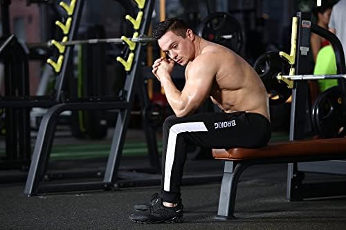 BROKİG erkek CottonPlus Spor Salonu Egzersiz Joggers, Rahat Rahat Spor Atletik Koşu Jog fermuarlı cepli pantolon