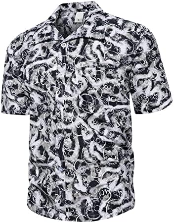 XXBR erkek Hawaiian Gömlek Kısa Kollu Tropikal Ağaç Baskı Düğme Aşağı Vintage Tops Yaz Slim Fit Casual Plaj Gömlek