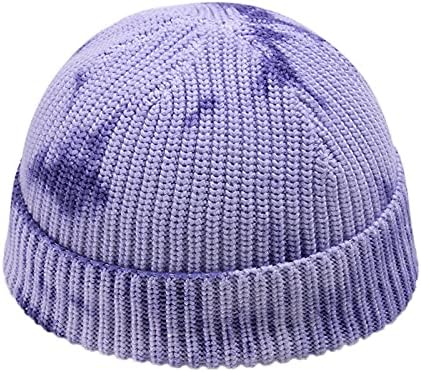 Bayan Moda Örgü Kaflı Bere Şapka Kravat boya Baskı Tıknaz Kafatası Kap Akrilik Sıcak Yumuşak Streç Kış Kayak şapkaları